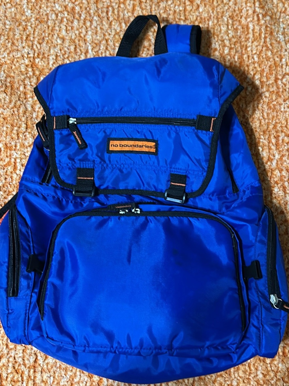 No Boundaries Royal Blue Men's Backpack with Black Trim 19” x 15”